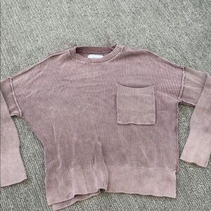 Pistola Pink Ribbed Sweater with Pocket